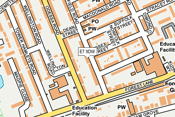 E7 9DW map - OS OpenMap – Local (Ordnance Survey)