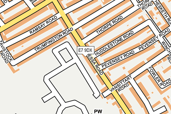 E7 9DX map - OS OpenMap – Local (Ordnance Survey)