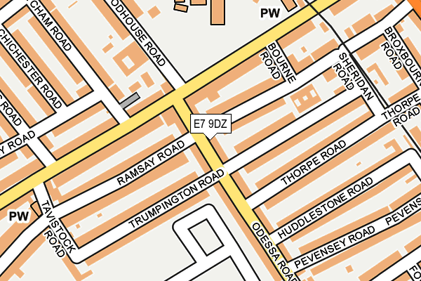 E7 9DZ map - OS OpenMap – Local (Ordnance Survey)