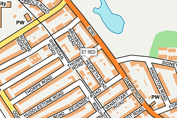 E7 9ED map - OS OpenMap – Local (Ordnance Survey)
