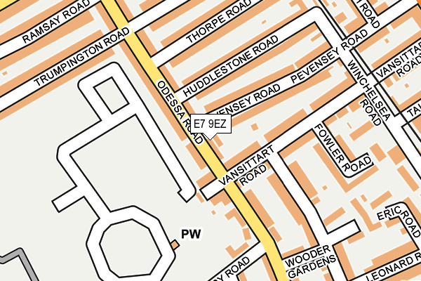 E7 9EZ map - OS OpenMap – Local (Ordnance Survey)
