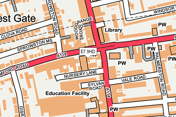 E7 9HD map - OS OpenMap – Local (Ordnance Survey)