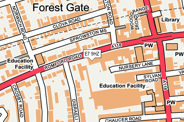 E7 9HZ map - OS OpenMap – Local (Ordnance Survey)