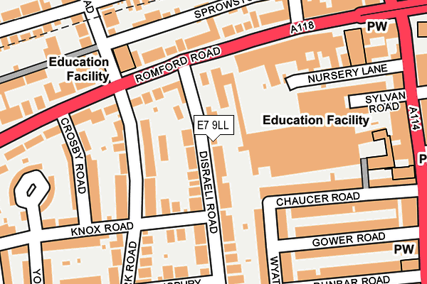 E7 9LL map - OS OpenMap – Local (Ordnance Survey)
