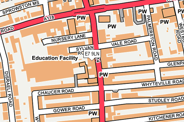 E7 9LN map - OS OpenMap – Local (Ordnance Survey)