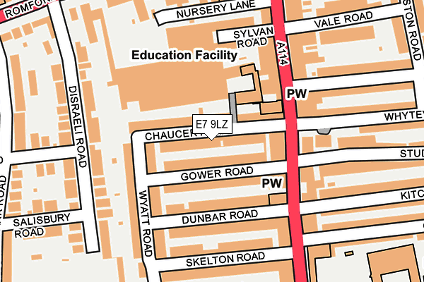 E7 9LZ map - OS OpenMap – Local (Ordnance Survey)