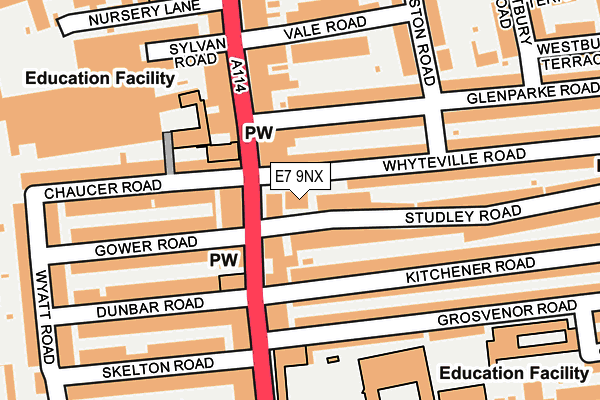 E7 9NX map - OS OpenMap – Local (Ordnance Survey)