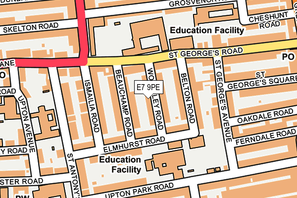 E7 9PE map - OS OpenMap – Local (Ordnance Survey)