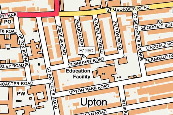 E7 9PQ map - OS OpenMap – Local (Ordnance Survey)