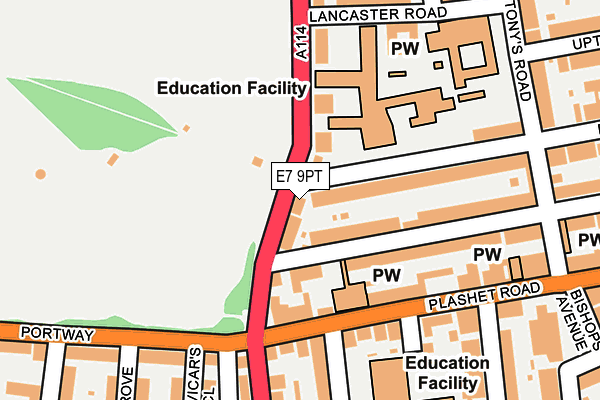 E7 9PT map - OS OpenMap – Local (Ordnance Survey)