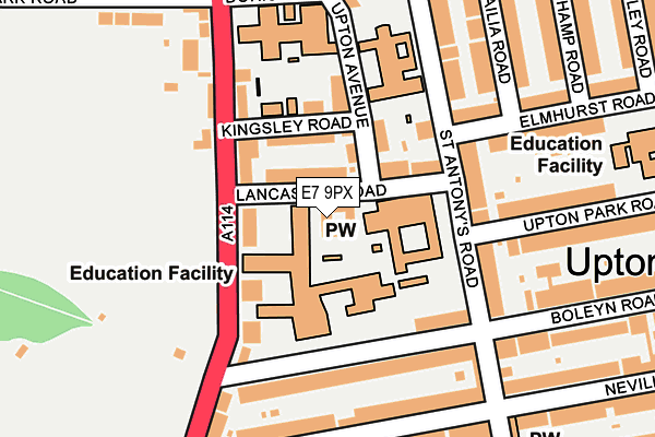 E7 9PX map - OS OpenMap – Local (Ordnance Survey)