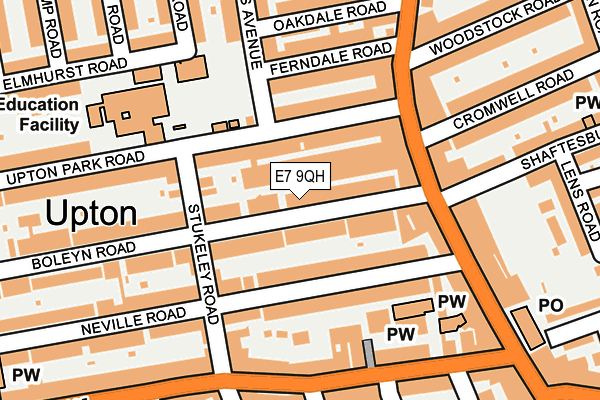 E7 9QH map - OS OpenMap – Local (Ordnance Survey)