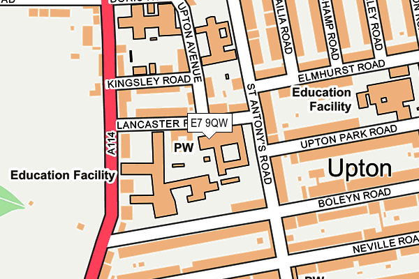 E7 9QW map - OS OpenMap – Local (Ordnance Survey)