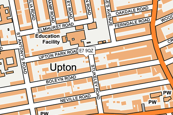 E7 9QZ map - OS OpenMap – Local (Ordnance Survey)