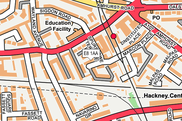 E8 1AA map - OS OpenMap – Local (Ordnance Survey)