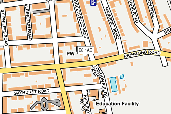 E8 1AE map - OS OpenMap – Local (Ordnance Survey)
