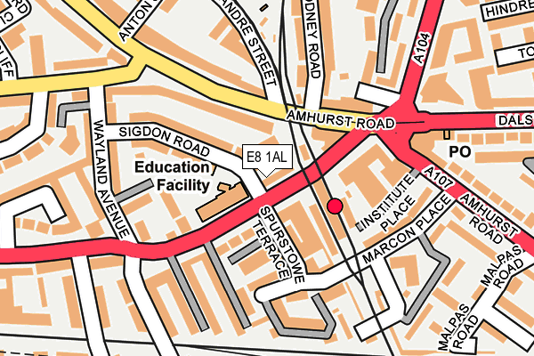 E8 1AL map - OS OpenMap – Local (Ordnance Survey)