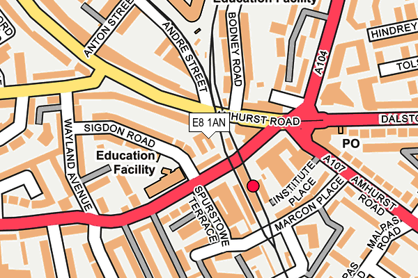 E8 1AN map - OS OpenMap – Local (Ordnance Survey)