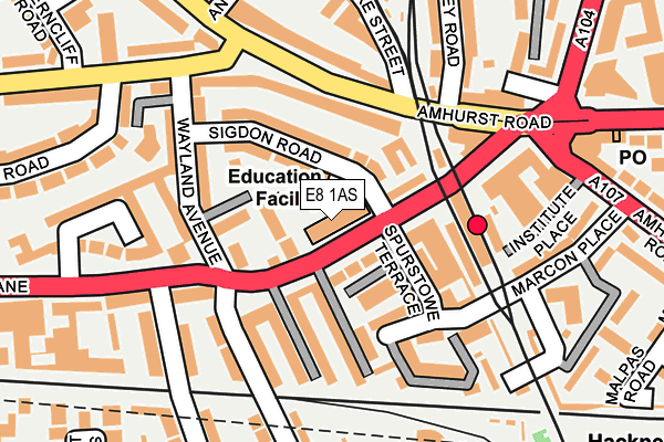 E8 1AS map - OS OpenMap – Local (Ordnance Survey)