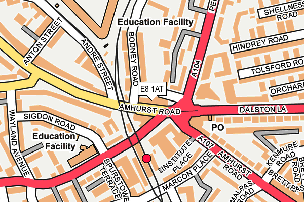 E8 1AT map - OS OpenMap – Local (Ordnance Survey)