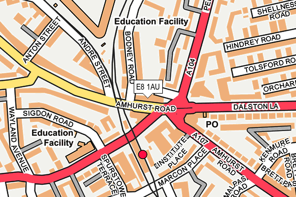E8 1AU map - OS OpenMap – Local (Ordnance Survey)