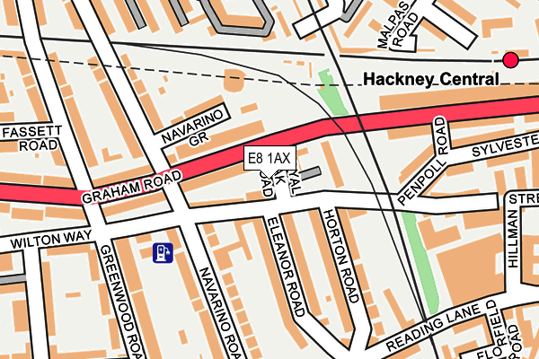 E8 1AX map - OS OpenMap – Local (Ordnance Survey)