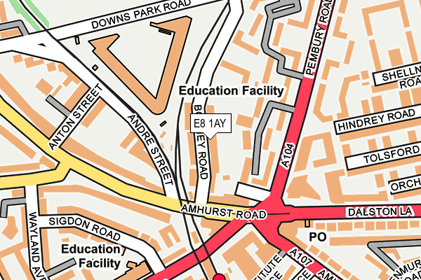 E8 1AY map - OS OpenMap – Local (Ordnance Survey)