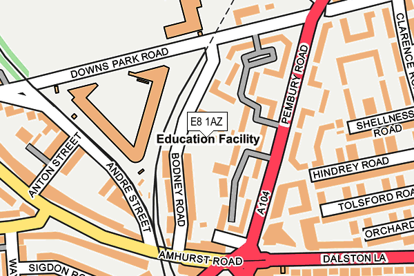 E8 1AZ map - OS OpenMap – Local (Ordnance Survey)