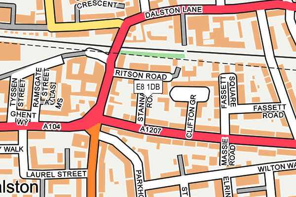 E8 1DB map - OS OpenMap – Local (Ordnance Survey)
