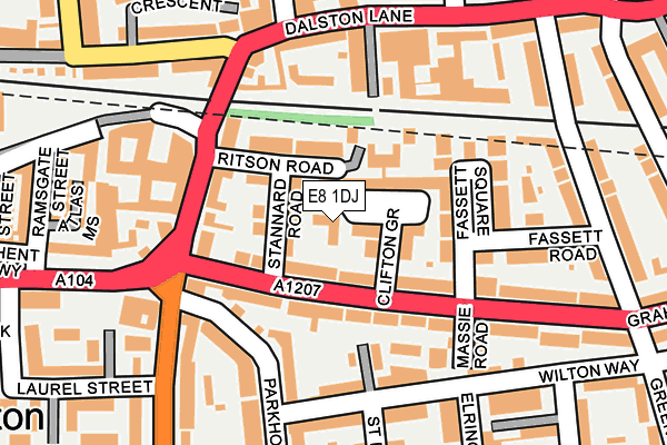 E8 1DJ map - OS OpenMap – Local (Ordnance Survey)