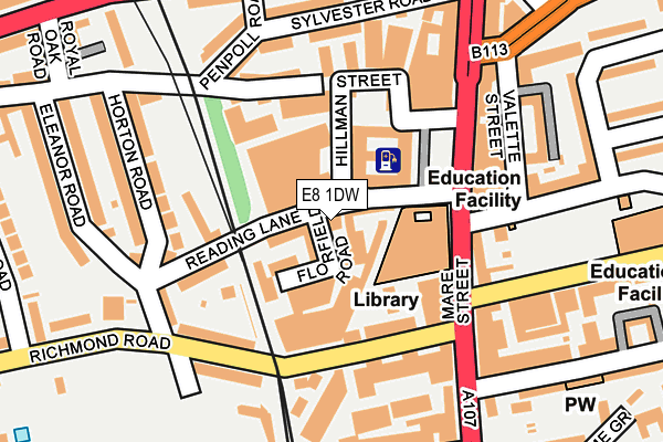 E8 1DW map - OS OpenMap – Local (Ordnance Survey)