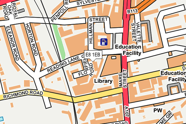 E8 1EB map - OS OpenMap – Local (Ordnance Survey)
