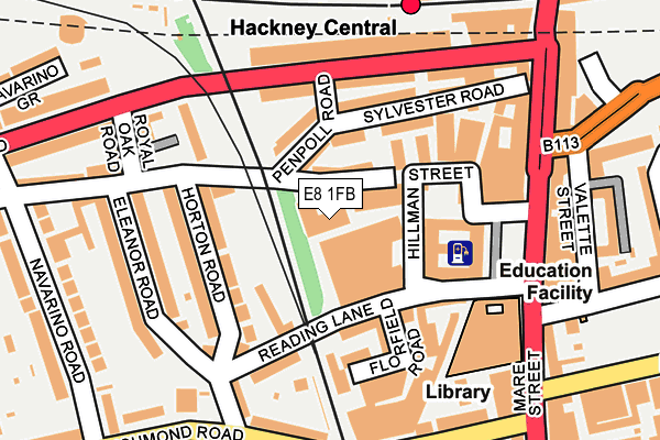 E8 1FB map - OS OpenMap – Local (Ordnance Survey)