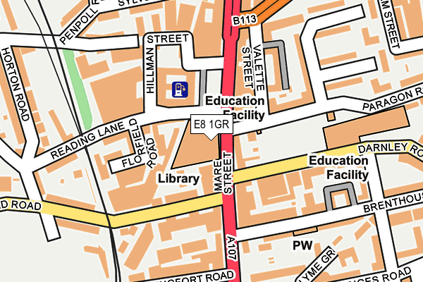 E8 1GR map - OS OpenMap – Local (Ordnance Survey)