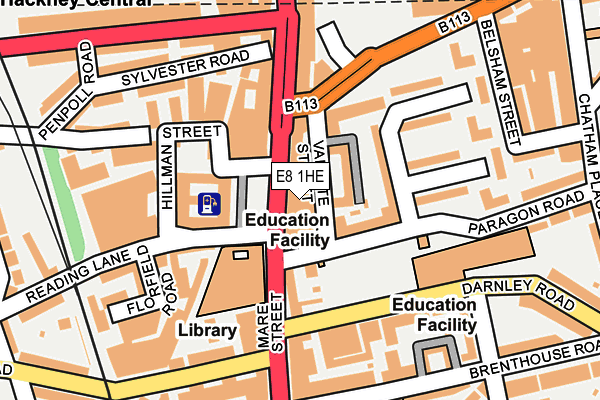 E8 1HE map - OS OpenMap – Local (Ordnance Survey)