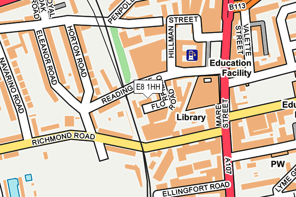 E8 1HH map - OS OpenMap – Local (Ordnance Survey)