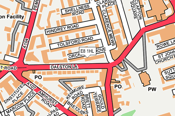 E8 1HL map - OS OpenMap – Local (Ordnance Survey)