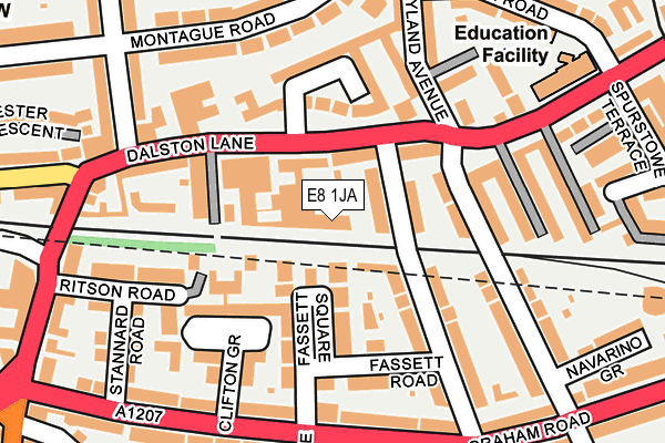 E8 1JA map - OS OpenMap – Local (Ordnance Survey)