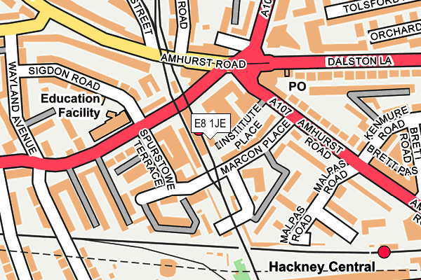 E8 1JE map - OS OpenMap – Local (Ordnance Survey)