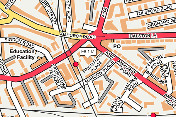 E8 1JZ map - OS OpenMap – Local (Ordnance Survey)