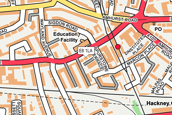 E8 1LA map - OS OpenMap – Local (Ordnance Survey)