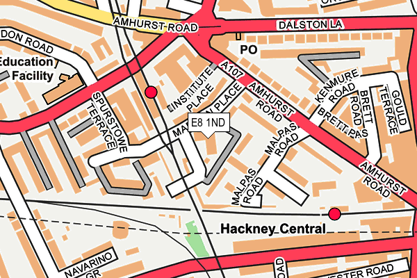 E8 1ND map - OS OpenMap – Local (Ordnance Survey)