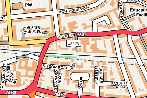 E8 1PG map - OS OpenMap – Local (Ordnance Survey)