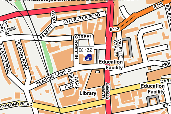 E8 1ZZ map - OS OpenMap – Local (Ordnance Survey)