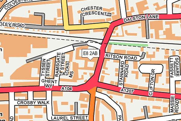 E8 2AB map - OS OpenMap – Local (Ordnance Survey)