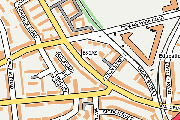 E8 2AZ map - OS OpenMap – Local (Ordnance Survey)