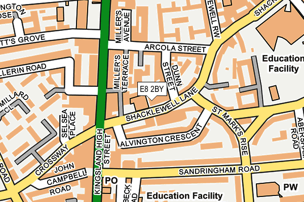 E8 2BY map - OS OpenMap – Local (Ordnance Survey)