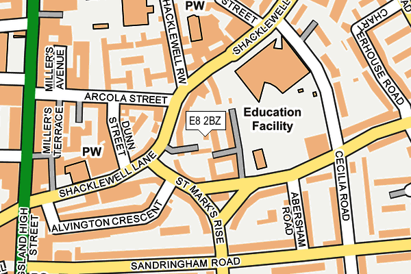 E8 2BZ map - OS OpenMap – Local (Ordnance Survey)