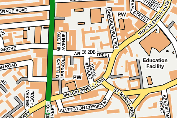 E8 2DB map - OS OpenMap – Local (Ordnance Survey)