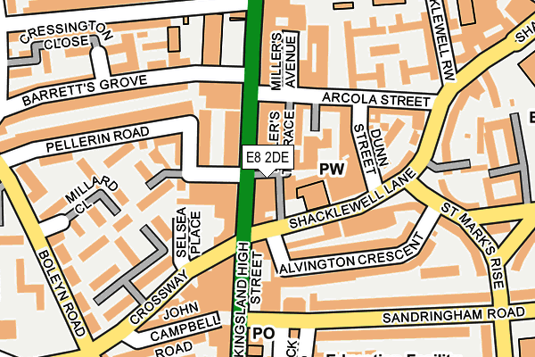 E8 2DE map - OS OpenMap – Local (Ordnance Survey)